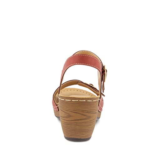 PATRIZIA Sandália feminina Spring Step Shantay Wedge – Sandálias femininas com fecho de fivela no to