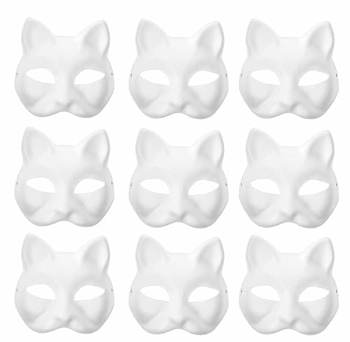 ichuanyi Cat Mask | Therian Mask | Diy Paintable Blank Masks | Animal Half Facemasks Masquerade Cosplay Party