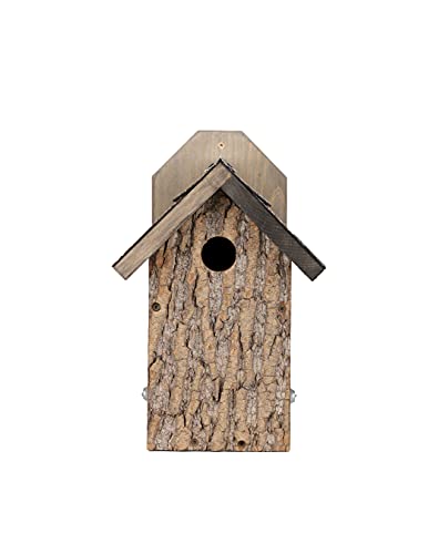 Uncle Dunkels Ultimate Blue Bird House - Solid Pine Bluebird Houses For Outside Mounting With Real Poplar Tree Bark Front Handcrafted Nesting Box And Wooden Outdoor Made In The Usa #TOP1