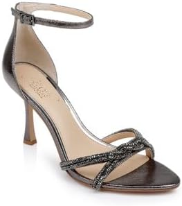 Jewel Badgley Mischka Vani Glitter Straps Stiletto Heels - 1