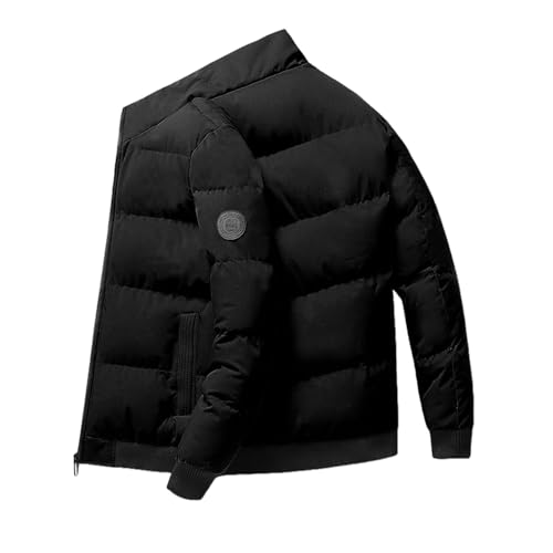 Genérico Cazadora Hombre Plumas, Anorak Hombre Impermeable, Con Bolsillos Sin Capucha Manga Larga Espesamiento Cazadora Plumas Color Sólido Moda Cómodo Abrigo Adecuado Para Uso Diario