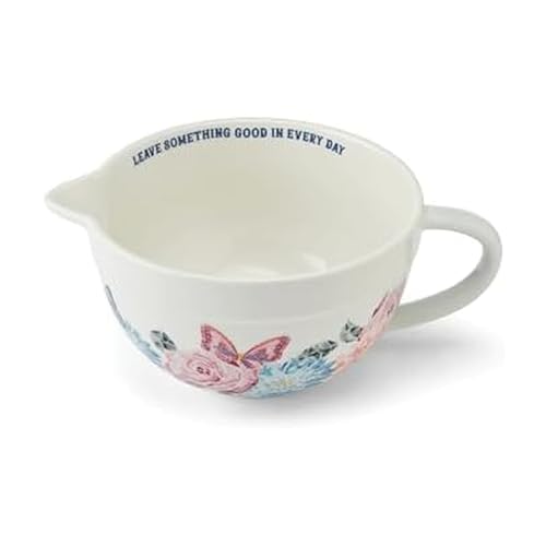 Dolly Parton Ceramic Batter Bowl Mosaic Design with Inspirational Quote Capacity Spout and Handle Dishwasher Safe 2.5 Quart