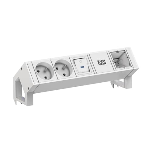 BACHMANN DESK2 White 2xUTE 1x Switch 1xCM 0.2m GST18 RAL9010