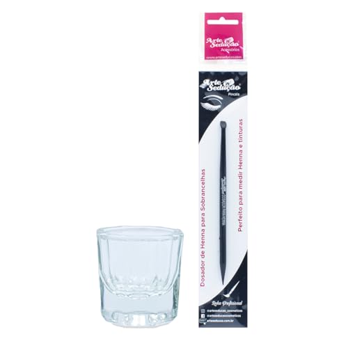 Kit Copo Dappen de Vidro 10 ml + Pincel Dosador de Henna