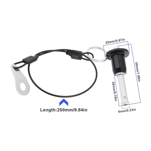 Briny River 2 Stück 6 X 20 Mm Schnellverschlussstift aus Edelstahl mit Griffband Geeignet für Bootsdeckscharniermarkise