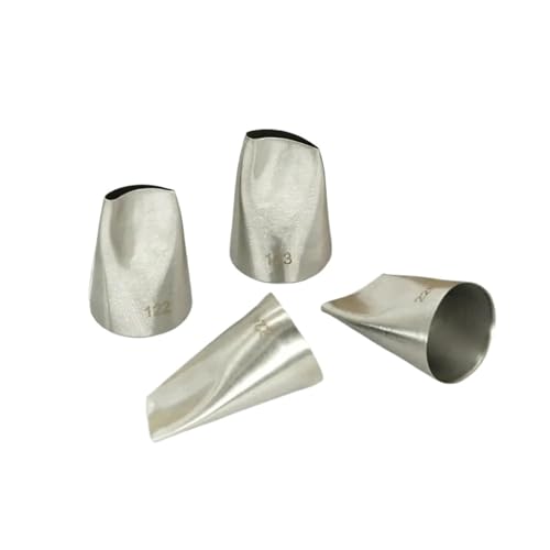 LYHYDMA Beccucci sac a Poche Medium Size Rose Petal Piping Nozzle Set Cream Icing Tips for Cake Cupcake Flower Bean Paste Decorating Nozzles 4pc(1set-4pc)