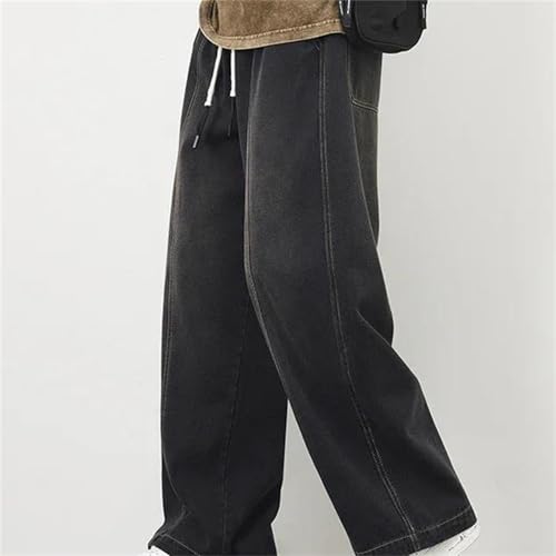 Men's Plus Size Baggy Jeans – Straight Wide Cargo Denim Pants, Elastic Waist Casual Streetwear4