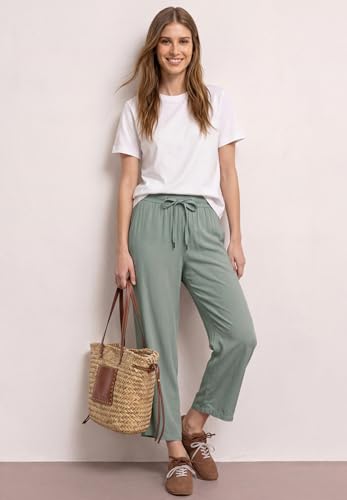 Street One High Waist Wide Leg Hose im Loose Fit Dark Mint Green 38 – Ansicht 3