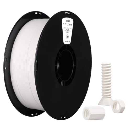 Kexcelled ABS 3Dプリンターフィラメント素材 優秀な総合性能 1.75mm径 ほとんどの3Dプリンターに適合 スプール造形材料 寸法精度+/- 0.03mm 正味量1kg(2.2lbs) ホワイト
