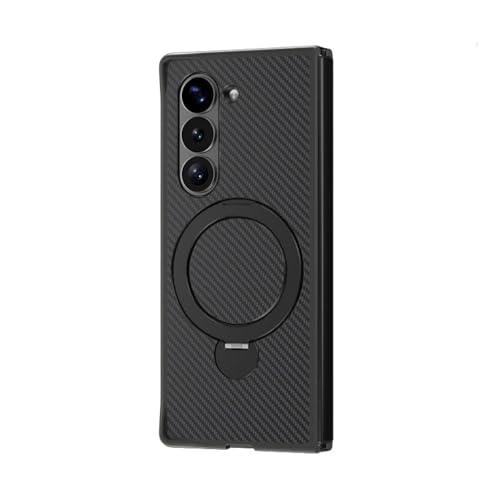 Coque Samsung Galaxy Z Fold4 en cuir premium et carbone, l'élégance noire