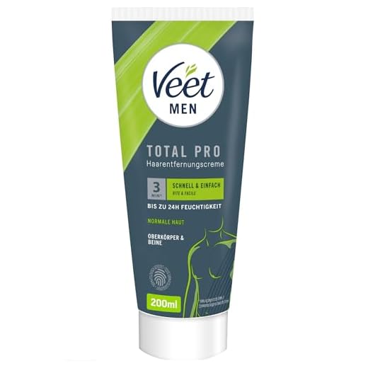 Veet Men Haarentfernungscreme für Oberkörper & Beine - Enthaarungscreme für Männer, Haarentfernung in 5-10 Minuten - 200 ml Tube & Spatel