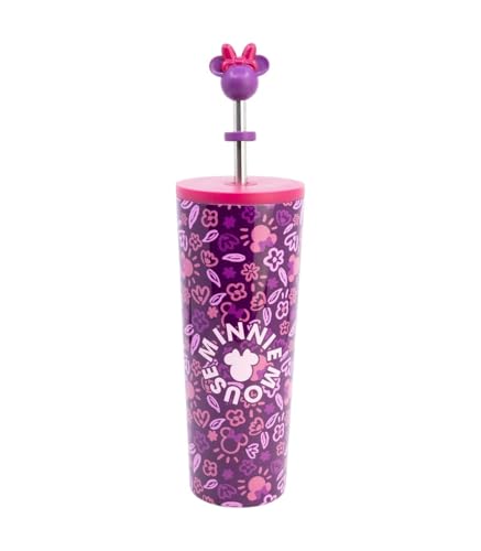 Stor VASO TERMO ACERO INOXIDABLE CON CAÑA 3D 770 ML MINNIE MOUSE CHERRYLICIOUS