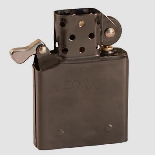 ZORRO Lighter Insert Stainless Steel Flint Wheel Refillable Insert, Electoplated Finish Compatible with 902 902S 912 912S Standard Full Size Lighter Case (Black Mirror)