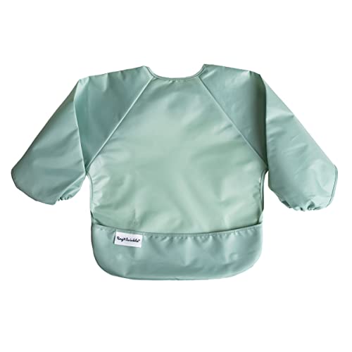 Image of Tiny Twinkle Long Sleeve Bib for Babies & Toddlers – Waterproof Smock Bib for Eating – Machine Washable & Mess-Proof, Baby Feeding Essential & Shower Must-Have(Sage Green, 2-4Y)