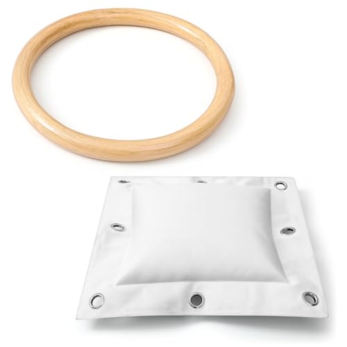 2 Pcs Wing Chun Rattan Ring with Kung Fu Wall Bag Set 8.7 Inch Wi...