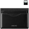 VULKIT Small Wallet for Men Leather RFID Wallet with Remove ID Window Bifold Men's Wallets with Card Holder Banknote Compartment Credit Card Wallet for Women, Black