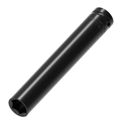 Image of 1 /2 inch Inch Drive by 14mm(9 /16 inch) Deep Impact Socket, Heat-Treated CR-V Steel 6 Inch Length, 6-Point Metric Sizes