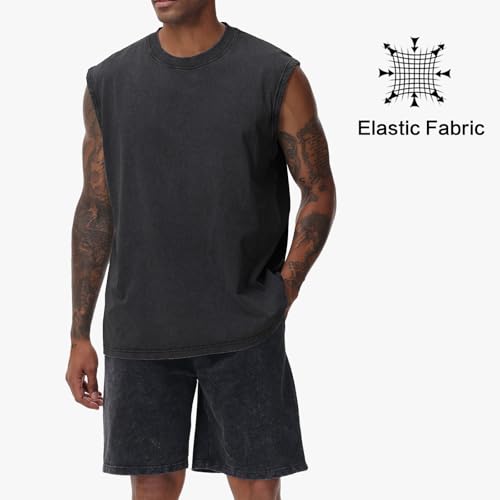 Mens Cotton Sleeveless Tank Tops Cut Off Muscle Gym T Shirts Running Beach Loose Fit Tees2