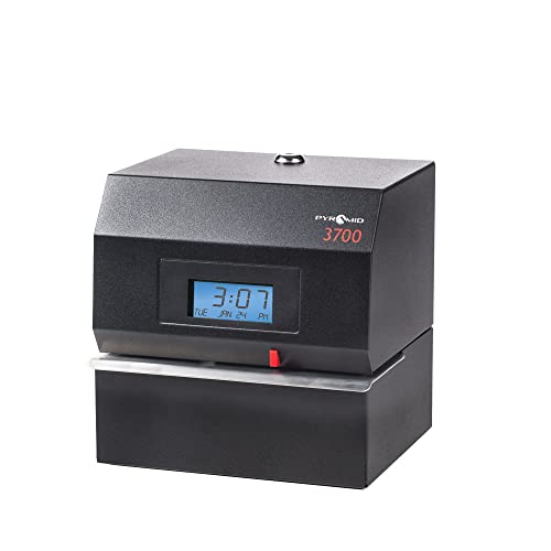 Pyramid™ 3700 Heavy-Duty Time Clock & Document Stamp, Black #TOP1
