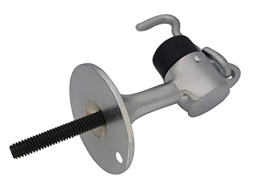 Qcaa Solid Brass Door Stop, 3-15/16" Height, Satin Chrome, 1 Pack #TOP2