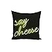 Housse de Coussin Say Cheese Néons Jaunes Dîtes Fromage 40x40cm