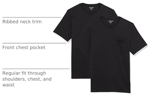 Image of Amazon Essentials Men's Short-Sleeve Crewneck Pocket T-Shirts, Pack of 2