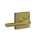 Schlage F51A LAT 608 COL Latitude Lever with Collins Trim Keyed Entry Lock, Satin Brass