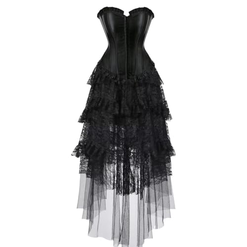 Jutrisujo korsett kleid corsagen bustier damen top schnüren gothic elegant Große Größe günstige braut hochzeit schwarz m