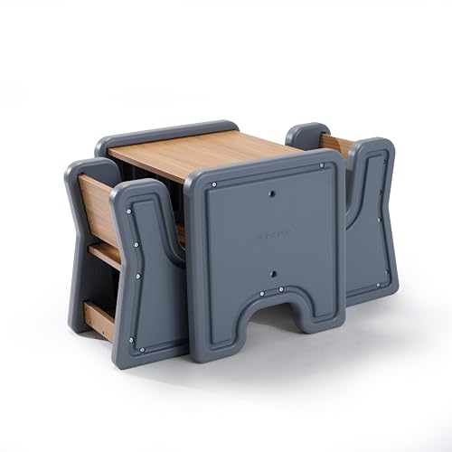 Step2 Harmony Kids Table & Chair Set, Playroom Activity Table for Arts & Crafts, Made of Durable Plastic, for Toddlers 2+ Years Old, Sage Gray