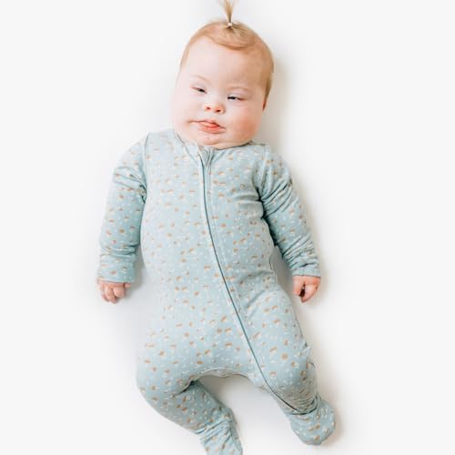 Pickle & Pumpkin 2-Way Front Zip Convertible Footie For Babies - Organic Cotton Zip Romper Pjs thumb #1