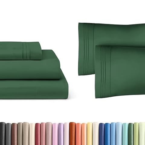 CGK Linens Emerald Green 3-Piece Sheet Set & Pillowcase Bedding Bundle (Twin XL Size) - Complete… — $35.68 (22% off)