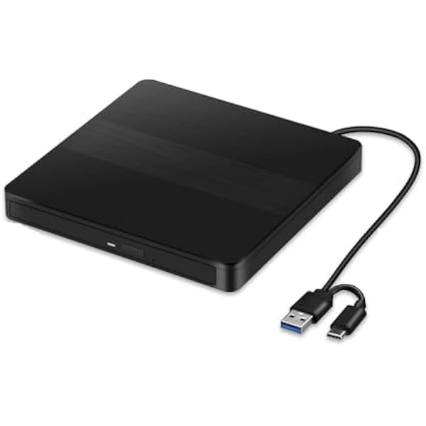 Napęd optyczny 2 w 1 typu C USB 3.0 Slim, zewnętrzny, nagrywarka DVD, VCD, CD, czytnik, przenośny, do komputerów PC i laptopów Smukła i kompaktowa konstrukcja
