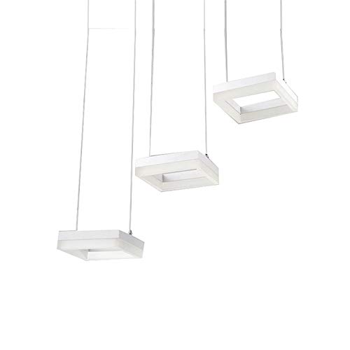 Lampe suspendue LED 38W carrée en acrylique moderne 4000K ajustable