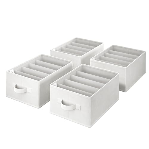 GRANNY SAYS Wardrobe Organizers, Pack of 4 Clothes Organizer, Collapsible Linen Closet Organizers and Storage, White Jeans Organizer for Closet, Cloth Organizers and Storage for Organizing Pants by GRANNY SAYS - Used condition - CA$25.25
