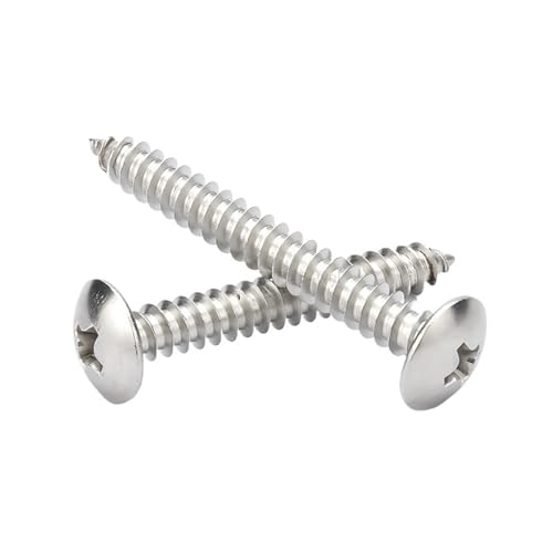 20/55個 M3 M4 M5 M6 十字穴付きトラスヘッドセルフタッピングネジ 304ステンレススチール マッシュルームヘッド木ネジ(20mm,M3(55PCS))