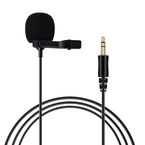 Image of ELFOG Lavalier Microphone 3 Pole TRS Jack 1.5m Cord for Moto Vlogging Compatible with Go-Pro,DJI Action Camera Accessories
