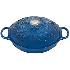 Le Creuset Olive Branch Collection Enameled Cast Iron Signature Braiser, 3.5 qt., Marseille with Embossed Lid