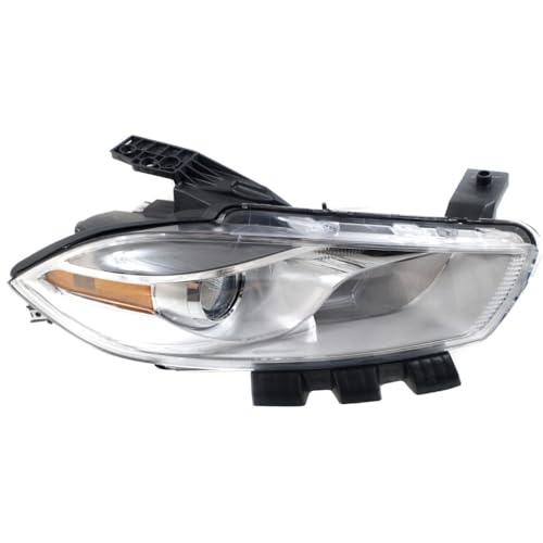 AEDNX Headlight Passenger Side Clear Lens Chrome Interior Lens W/Bulb Headlamp for Dodge for Dart/GT/Limited/SE/SXT 13-16 68081388AL-PFM 16557044