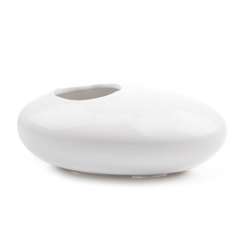 Chive – Pebble Ceramic, Multi Use Indoor Planter Pot, Ikebana Flower Vase And Air Plant Container Great For Flowers, Succulents, Cactus Gardens (White) #TOP2