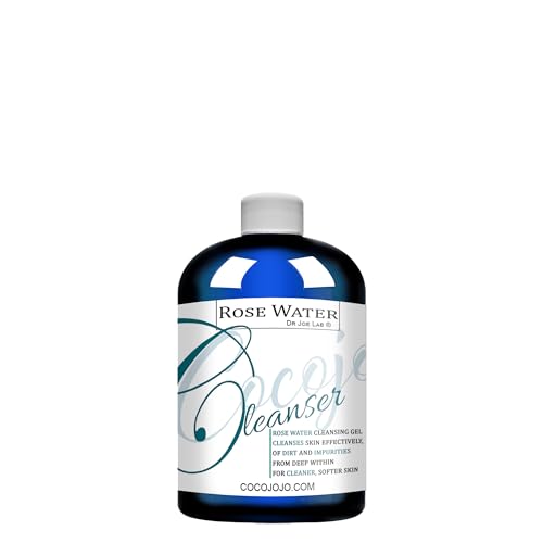 cocojojo Rose Water Cleansing Gel Hydrating Facial Cleanser for All Skin Types, Soothing and Refreshing Face Wash ROSE WATER CLEANSING GEL - 8 oz