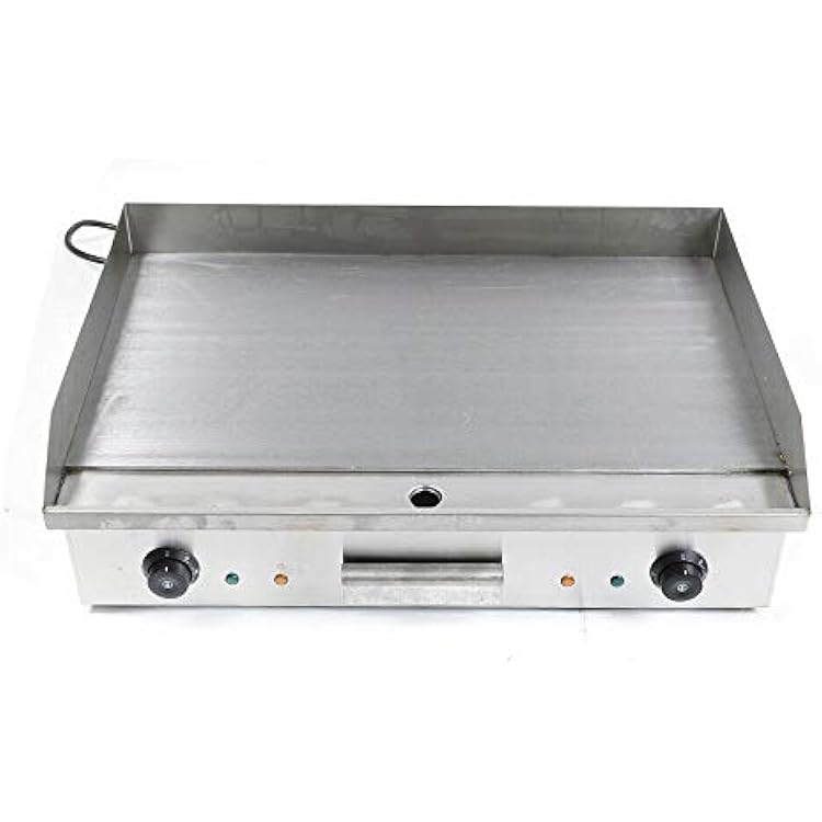 Commercial Flat Top Grill 4400W Electric Countertop Griddle Adjustable Temperature Control Food Griddle Stainless Steel Restaurant Teppanyaki Grill Adjustable Temperature from 50c to 300c