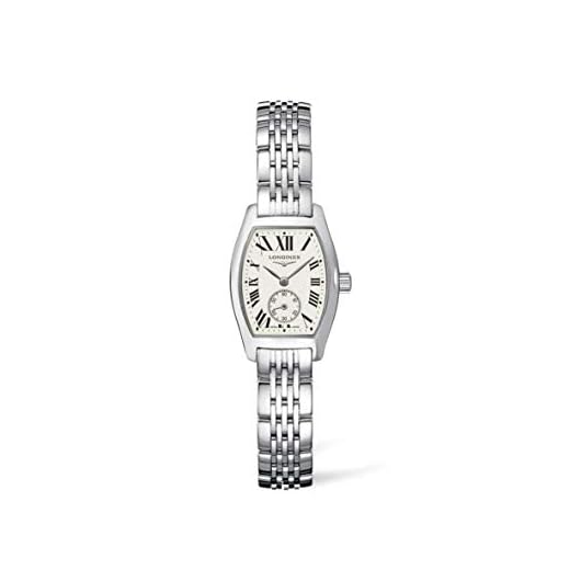 Longines Longines L2.175.4.71.6 Reloj de pulsera para mujer, plateado, color de la esfera: plata, forma de tonneau, cuarzo, tradiciones relojeras, color de la esfera: plata, forma de tonneau, cuarzo,
