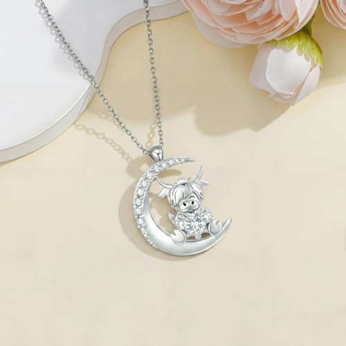 Image of PROESS Animal Birthstone Necklace 925 Sterling Silver Otter /Axolotl /Hippo /Elephant /Dachshund /Monkey /Red Panda Pendant Necklace Animal Birthstone Jewelry Gifts for Women