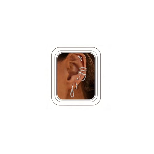 Boucles d'oreilles argent 925 Dochai plaqué or 18k avec ear cuff élégant