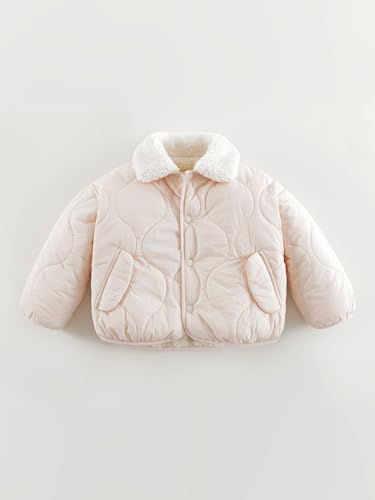 marc & janie Girls Loose Polar Fleece Collar Quilted Jacket Long Sleeve Warm Coat Outerwear 2415332