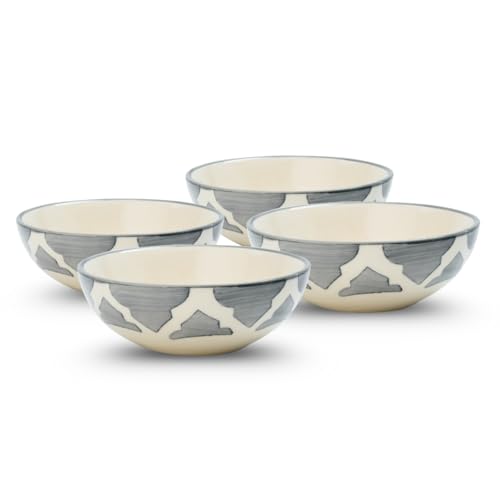 Image of Ceramic Bowl Set | 4-Piece Lightweight Crockery for Daily Use | Ash Grey Ramen & Snack Bowls (75ml Each) | Elegant Microwave & Dishwasher Safe | Perfect Christmas & New Year Gift