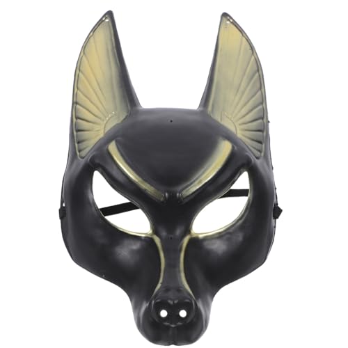 VINTORKY Anubis Mask Halloween Cosplay Costume Accessory Vintage for Masquerade Plastic Design Suitable for Role-playing and Photography Props