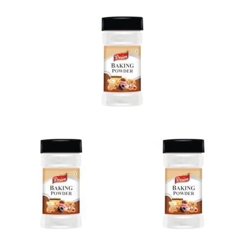 Image of Desire Baking Powder, 250g - Gluten-Free, Aluminum-Free, Double-Acting Leavening Agent for Fluffy Cakes, Cookies & Breads - Ideal for All Baking Needs (Pack of 3)