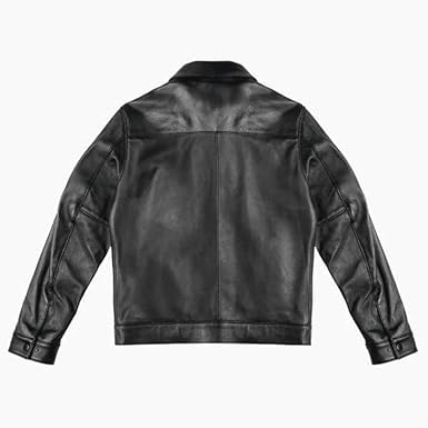 Men’s Keanu Slim Fit Leather Jacket, Motorcycle Black Classic Shirt Style Collar Biker Jacket, Café Racer Leather Jacket2