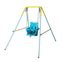 HLC Folding Toddler Swing - Baby Kids Swing for Garden & Indoor, Safety Chair Set, Blue, 9-36 Months